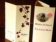 Blakes Of Dover menu
