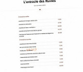 Les Ruines menu