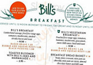 Bill's Bar Islington menu