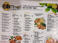 Oh Thai menu