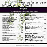 Malvasia menu