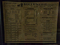 Rocco's Pizza Deli menu