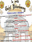 Le Petit Saint Petersbourg menu