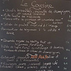 Le Cousine menu