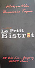 Le Petit Bistrot menu