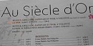 Au Siecle D'or menu