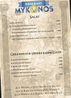 Mykonos Sand menu