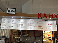 Hessun Pizza Kebab&kahvila menu