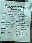 Pioneer Saloon menu