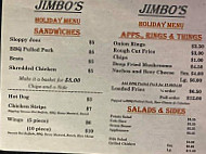 Jimbo's Burgers And Beer menu