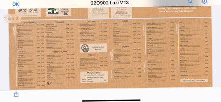 Luzi Pizza menu