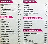 Sagar menu