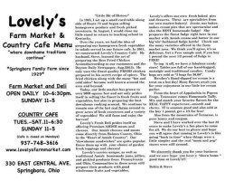 Lovely's Farm Market menu
