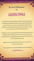 Restaurant Ganesha menu