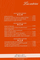 Ma Belle Provence menu