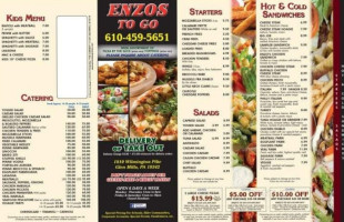 Enzo's To Go menu