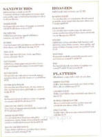 Paci's Lounge Dining Room menu