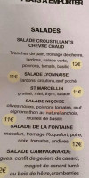 Bistrot De La Fontaine menu