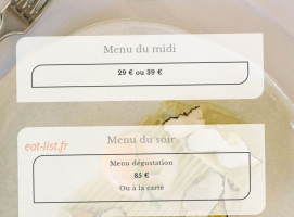 L'Écrin menu