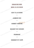 Le Caveau Saint Bernard menu