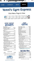 Yanni S Gyro Express Cafe menu