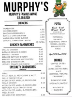 Murphy's menu