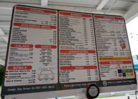Cedar Inn Drive-in menu