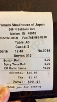 Yamato Steakhouse Of Japan food