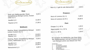 Fritzcafe menu