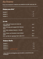 Moulin Du Fossard menu