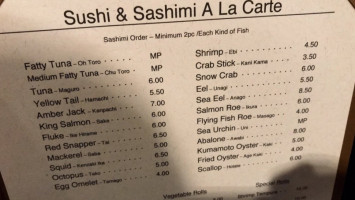 Sushi Seki menu