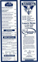 Ramsey's Diner Tates Creek menu
