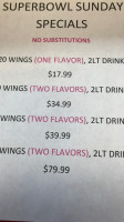 Wings On The Run menu