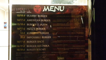 Hells Byczek Bistro menu