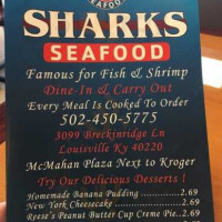 Shark's Seafood menu