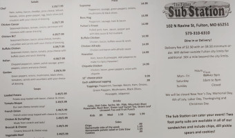 The Fulton Sub Station menu
