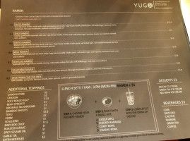 Yugo Ramen menu