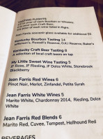 Jean Farris Winery Bistro menu