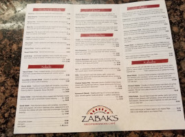 Zabak's Mediterranean Cafe menu