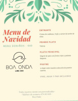 Boa Onda menu