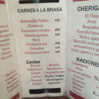 Bodega El Milagro menu