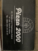 Pizza 2000 menu