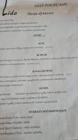 Pensjonat Lido Antonin menu