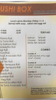 Sushi Box menu