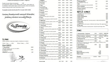 Pizzeria Foresta menu