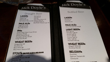Jack Doyle's menu