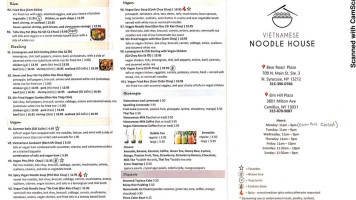 Vietnamese Noodle House menu