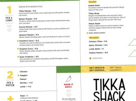 Tikka Shack Indian Grub menu