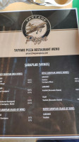 Tayyare Pizza menu