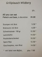 Wildberg menu